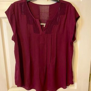 🌹Daniel Rainn XL Burgundy Blouse